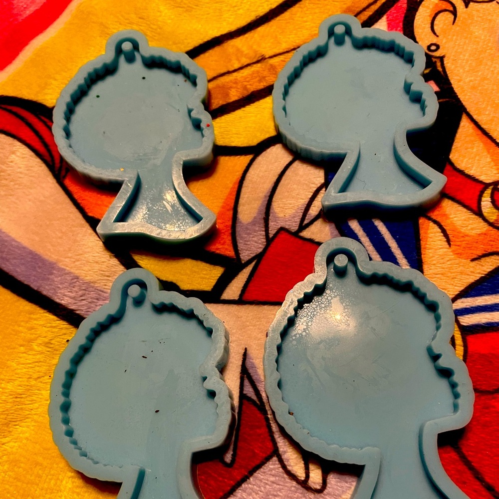African American Female keychain silicone resin molds
